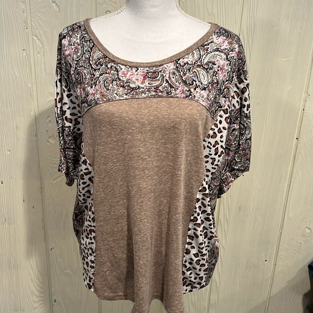 GIGIO Patchwork Cotton Blend Wide Sleeve Medium